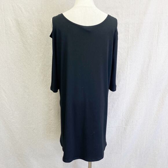 CLARA SUNWOO black Signature Cold Shoulder Tunic size Medium made in USA - Picture 8 of 12